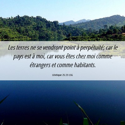 Picture 06 - Lévitique 25:23 LSG - Les terres ne se vendront point à perpétuité; - Bible Verse Picture