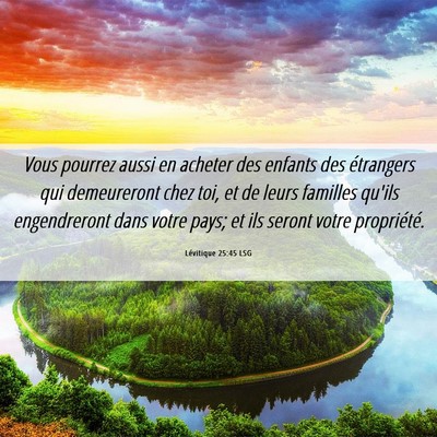 Picture 06 - Lévitique 25:45 LSG - Vous pourrez aussi en acheter des enfants des - Bible Verse Picture