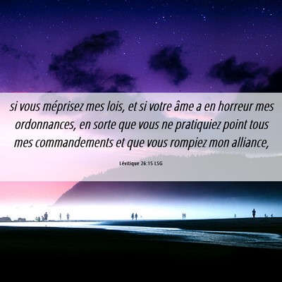 Picture 06 - Lévitique 26:15 LSG - si vous méprisez mes lois, et si votre âme a en - Bible Verse Picture