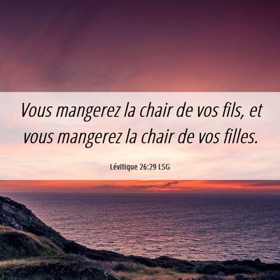 Picture 06 - Lévitique 26:29 LSG - Vous mangerez la chair de vos fils, et vous - Bible Verse Picture
