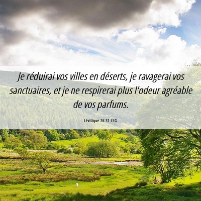 Picture 06 - Lévitique 26:31 LSG - Je réduirai vos villes en déserts, je ravagerai - Bible Verse Picture