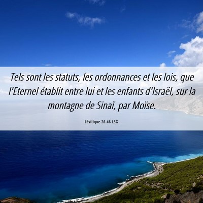 Picture 06 - Lévitique 26:46 LSG - Tels sont les statuts, les ordonnances et les - Bible Verse Picture