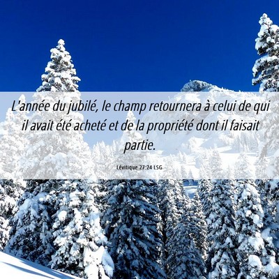Picture 06 - Lévitique 27:24 LSG - L'année du jubilé, le champ retournera à celui - Bible Verse Picture