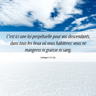 Picture 06 - Lévitique 3:17 LSG - C'est ici une loi perpétuelle pour vos - Bible Verse Picture