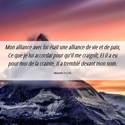 Picture 06 - Malachie 2:5 LSG - Mon alliance avec lui était une alliance de vie - Bible Verse Picture