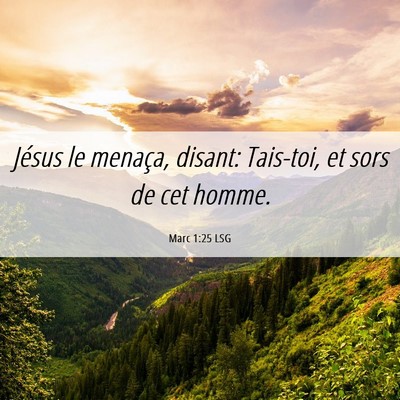 Picture 06 - Marc 1:25 LSG - Jésus le menaça, disant: Tais-toi, et sors de - Bible Verse Picture