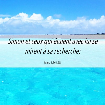 Picture 06 - Marc 1:36 LSG - Simon et ceux qui étaient avec lui se mirent à - Bible Verse Picture