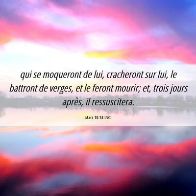 Picture 06 - Marc 10:34 LSG - qui se moqueront de lui, cracheront sur lui, le - Bible Verse Picture