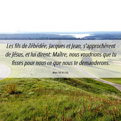 Picture 06 - Marc 10:35 LSG - Les fils de Zébédée, Jacques et Jean, - Bible Verse Picture