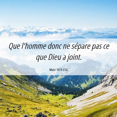 Picture 06 - Marc 10:9 LSG - Que l'homme donc ne sépare pas ce que Dieu a - Bible Verse Picture
