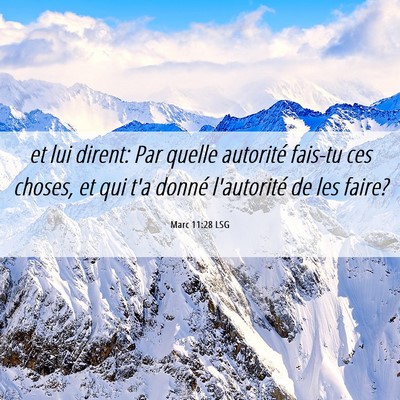 Picture 06 - Marc 11:28 LSG - et lui dirent: Par quelle autorité fais-tu ces - Bible Verse Picture