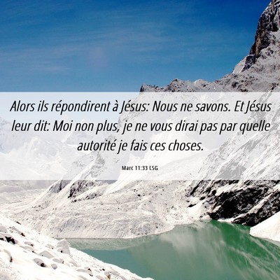 Picture 06 - Marc 11:33 LSG - Alors ils répondirent à Jésus: Nous ne savons. - Bible Verse Picture