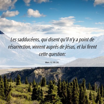 Picture 06 - Marc 12:18 LSG - Les sadducéens, qui disent qu'il n'y a point de - Bible Verse Picture