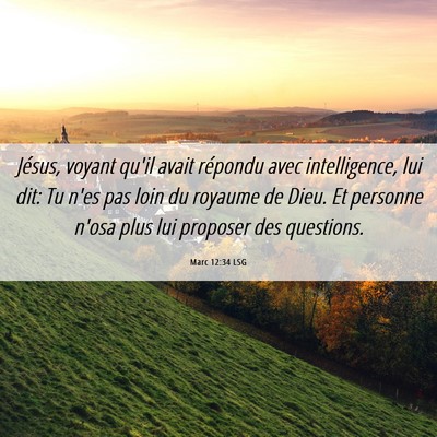 Picture 06 - Marc 12:34 LSG - Jésus, voyant qu'il avait répondu avec - Bible Verse Picture
