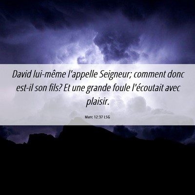 Picture 06 - Marc 12:37 LSG - David lui-même l'appelle Seigneur; comment donc - Bible Verse Picture