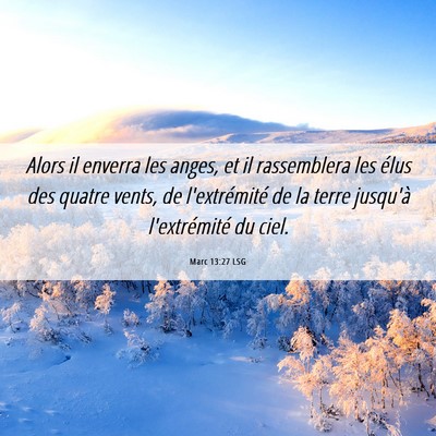 Picture 06 - Marc 13:27 LSG - Alors il enverra les anges, et il rassemblera les - Bible Verse Picture