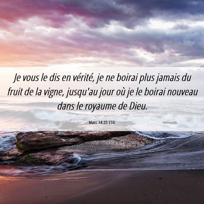 Picture 06 - Marc 14:25 LSG - Je vous le dis en vérité, je ne boirai plus - Bible Verse Picture