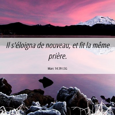Picture 06 - Marc 14:39 LSG - Il s'éloigna de nouveau, et fit la même - Bible Verse Picture