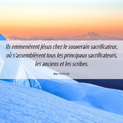 Picture 06 - Marc 14:53 LSG - Ils emmenèrent Jésus chez le souverain - Bible Verse Picture