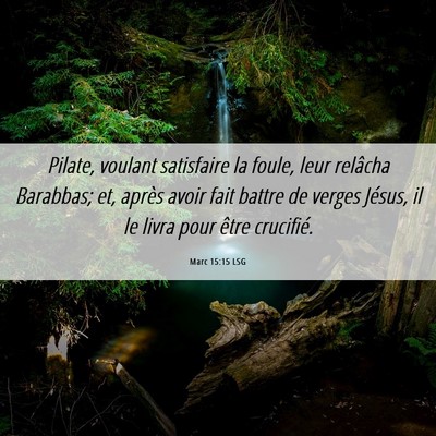 Picture 06 - Marc 15:15 LSG - Pilate, voulant satisfaire la foule, leur - Bible Verse Picture