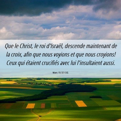 Picture 06 - Marc 15:32 LSG - Que le Christ, le roi d'Israël, descende - Bible Verse Picture