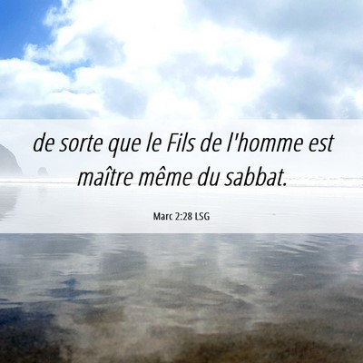Picture 06 - Marc 2:28 LSG - de sorte que le Fils de l'homme est maître même - Bible Verse Picture