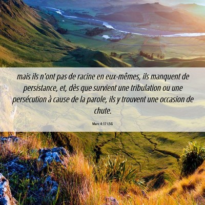Picture 06 - Marc 4:17 LSG - mais ils n'ont pas de racine en eux-mêmes, ils - Bible Verse Picture
