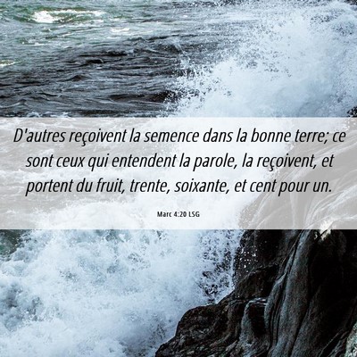 Picture 06 - Marc 4:20 LSG - D'autres reçoivent la semence dans la bonne - Bible Verse Picture