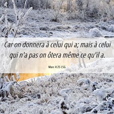 Picture 06 - Marc 4:25 LSG - Car on donnera à celui qui a; mais à celui qui - Bible Verse Picture