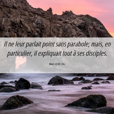 Picture 06 - Marc 4:34 LSG - Il ne leur parlait point sans parabole; mais, en - Bible Verse Picture
