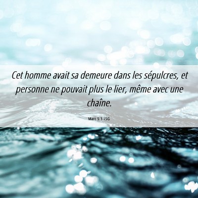 Picture 06 - Marc 5:3 LSG - Cet homme avait sa demeure dans les sépulcres, - Bible Verse Picture