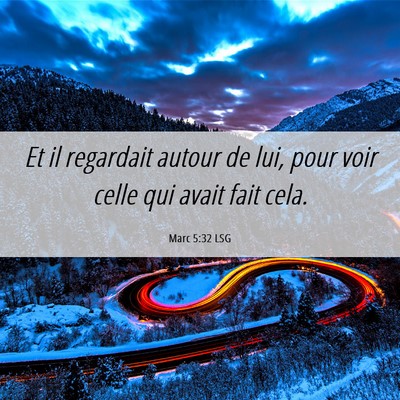 Picture 06 - Marc 5:32 LSG - Et il regardait autour de lui, pour voir celle - Bible Verse Picture