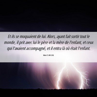 Picture 06 - Marc 5:40 LSG - Et ils se moquaient de lui. Alors, ayant fait - Bible Verse Picture