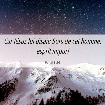 Picture 06 - Marc 5:8 LSG - Car Jésus lui disait: Sors de cet homme, esprit - Bible Verse Picture