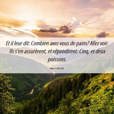 Picture 06 - Marc 6:38 LSG - Et il leur dit: Combien avez-vous de pains? Allez - Bible Verse Picture
