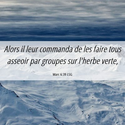 Picture 06 - Marc 6:39 LSG - Alors il leur commanda de les faire tous asseoir - Bible Verse Picture