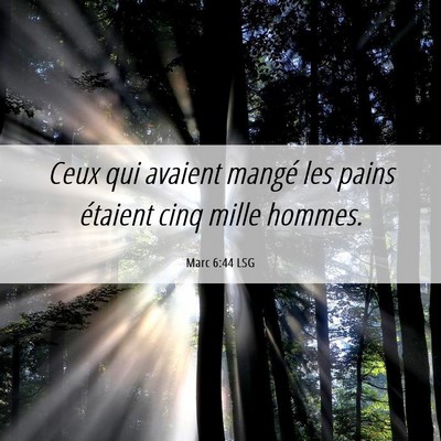Picture 06 - Marc 6:44 LSG - Ceux qui avaient mangé les pains étaient cinq - Bible Verse Picture