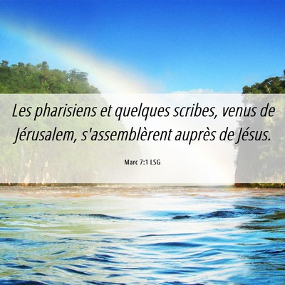 Picture 06 - Marc 7:1 LSG - Les pharisiens et quelques scribes, venus de - Bible Verse Picture