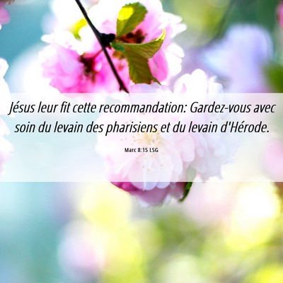 Picture 06 - Marc 8:15 LSG - Jésus leur fit cette recommandation: Gardez-vous - Bible Verse Picture