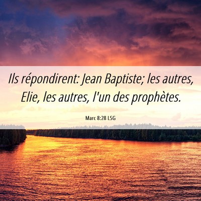 Picture 06 - Marc 8:28 LSG - Ils répondirent: Jean Baptiste; les autres, - Bible Verse Picture