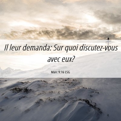 Picture 06 - Marc 9:16 LSG - Il leur demanda: Sur quoi discutez-vous avec - Bible Verse Picture