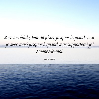 Picture 06 - Marc 9:19 LSG - Race incrédule, leur dit Jésus, jusques à - Bible Verse Picture