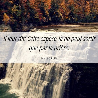 Picture 06 - Marc 9:29 LSG - Il leur dit: Cette espèce-là ne peut sortir que - Bible Verse Picture