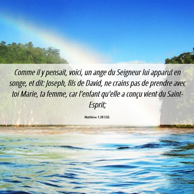 Picture 06 - Matthieu 1:20 LSG - Comme il y pensait, voici, un ange du Seigneur - Bible Verse Picture