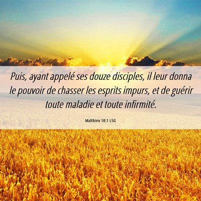 Picture 06 - Matthieu 10:1 LSG - Puis, ayant appelé ses douze disciples, il leur - Bible Verse Picture