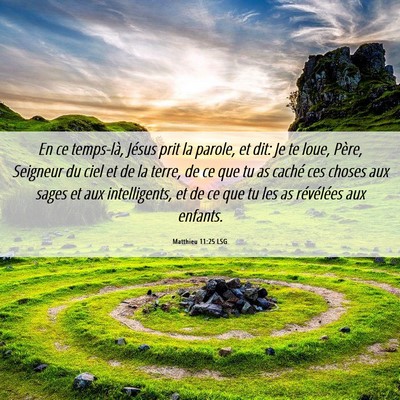 Picture 06 - Matthieu 11:25 LSG - En ce temps-là, Jésus prit la parole, et dit: - Bible Verse Picture