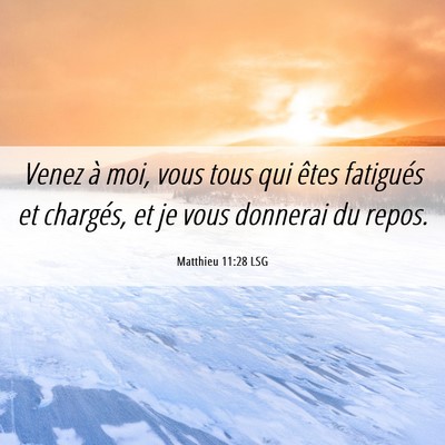 Picture 06 - Matthieu 11:28 LSG - Venez à moi, vous tous qui êtes fatigués et - Bible Verse Picture