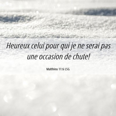 Picture 06 - Matthieu 11:6 LSG - Heureux celui pour qui je ne serai pas une - Bible Verse Picture