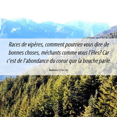 Picture 06 - Matthieu 12:34 LSG - Races de vipères, comment pourriez-vous dire de - Bible Verse Picture
