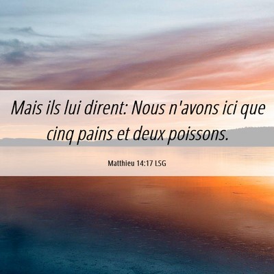Picture 06 - Matthieu 14:17 LSG - Mais ils lui dirent: Nous n'avons ici que cinq - Bible Verse Picture